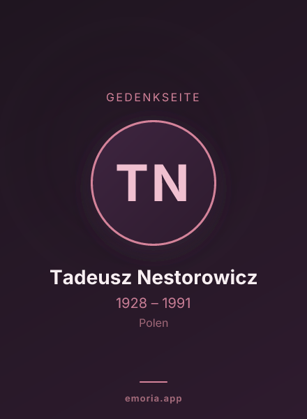 Gedenkportrait von Tadeusz Nestorowicz