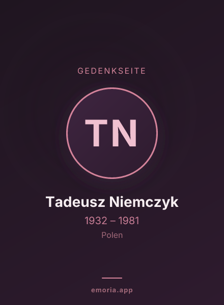 Gedenkportrait von Tadeusz Niemczyk