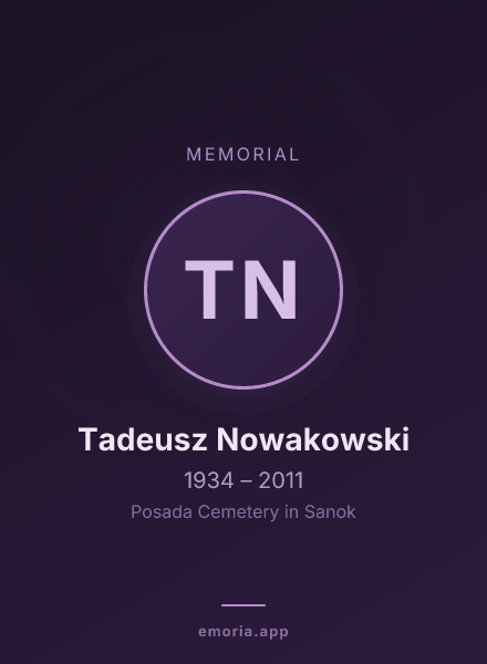 Memorial portrait of Tadeusz Nowakowski