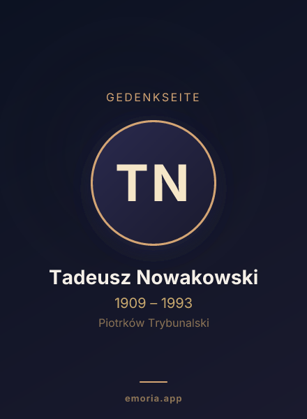 Gedenkportrait von Tadeusz Nowakowski