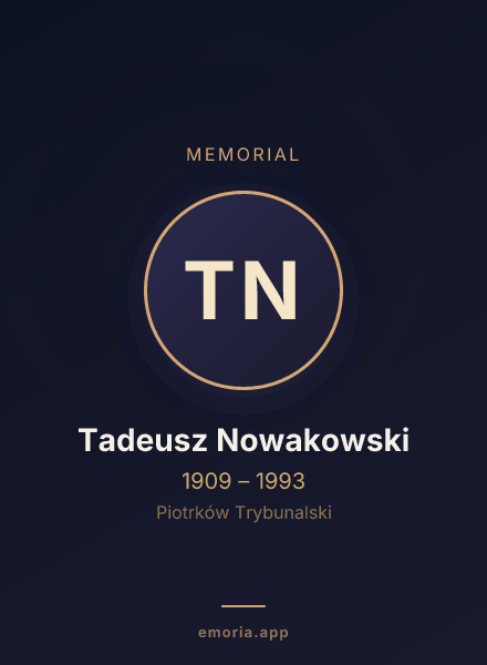 Memorial portrait of Tadeusz Nowakowski