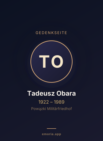 Gedenkportrait von Tadeusz Obara