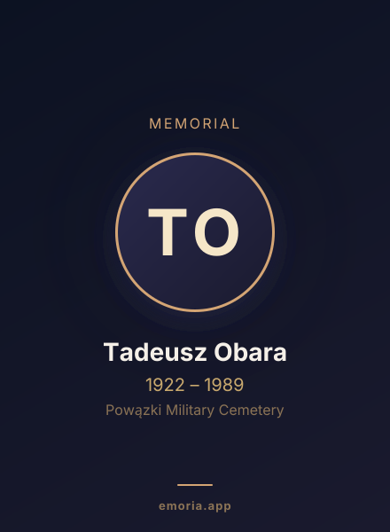 Memorial portrait of Tadeusz Obara
