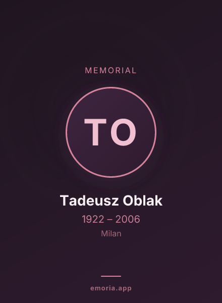 Memorial portrait of Tadeusz Oblak