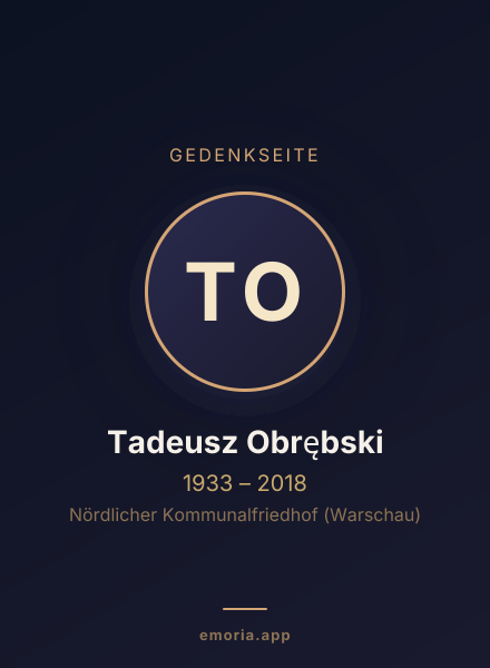 Gedenkportrait von Tadeusz Obrębski