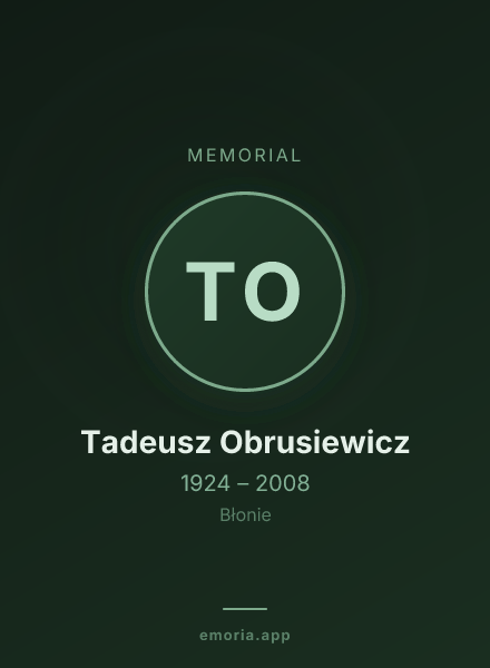Memorial portrait of Tadeusz Obrusiewicz