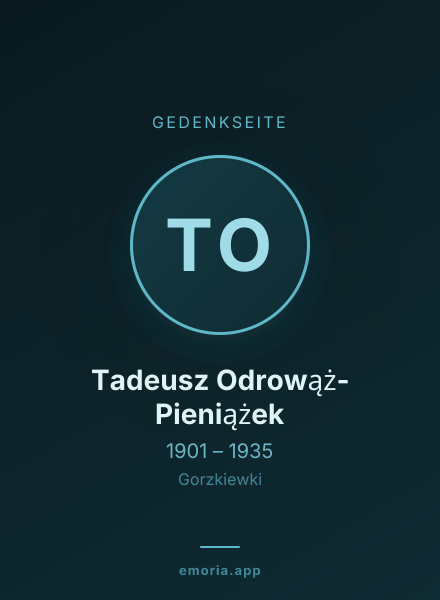 Gedenkportrait von Tadeusz Odrowąż-Pieniążek