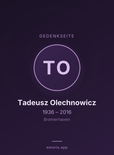 Gedenkportrait von Tadeusz Olechnowicz