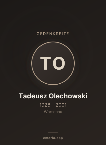 Gedenkportrait von Tadeusz Olechowski