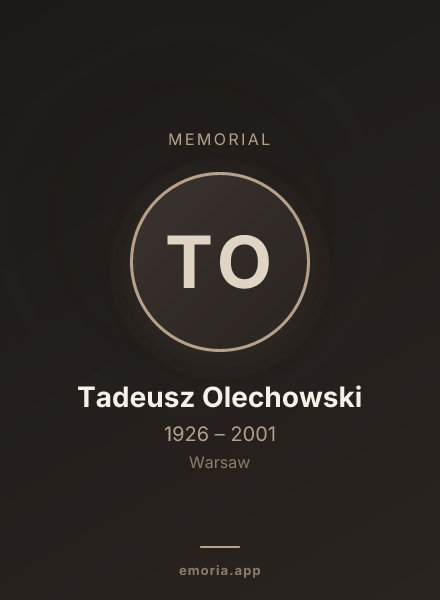 Memorial portrait of Tadeusz Olechowski