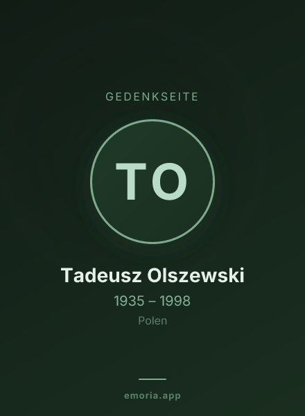 Gedenkportrait von Tadeusz Olszewski