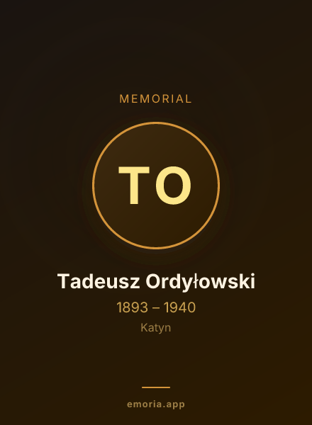 Memorial portrait of Tadeusz Ordyłowski