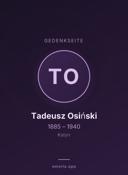 Gedenkportrait von Tadeusz Osiński