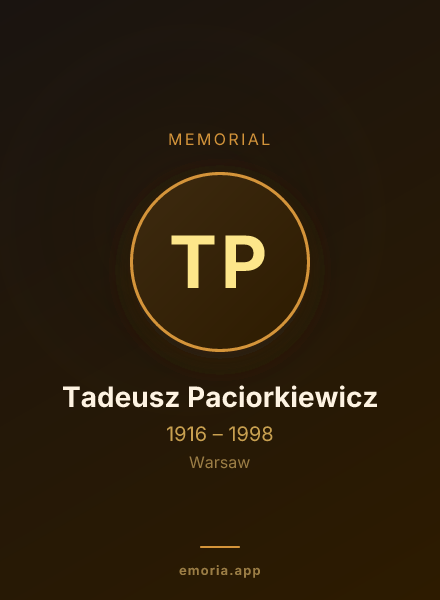 Memorial portrait of Tadeusz Paciorkiewicz