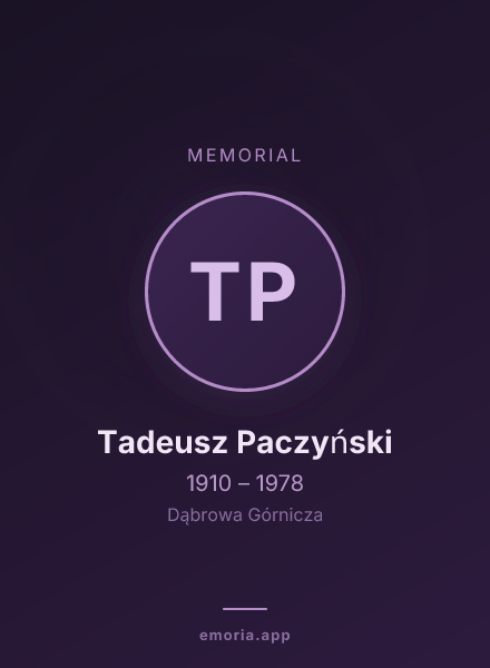 Memorial portrait of Tadeusz Paczyński