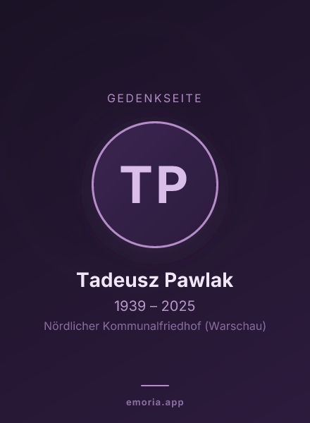Gedenkportrait von Tadeusz Pawlak