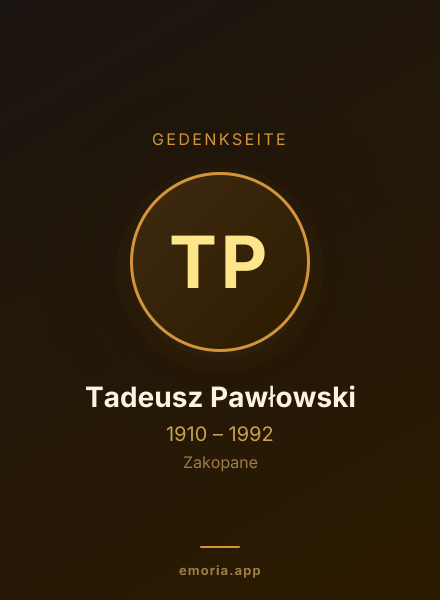 Gedenkportrait von Tadeusz Pawłowski