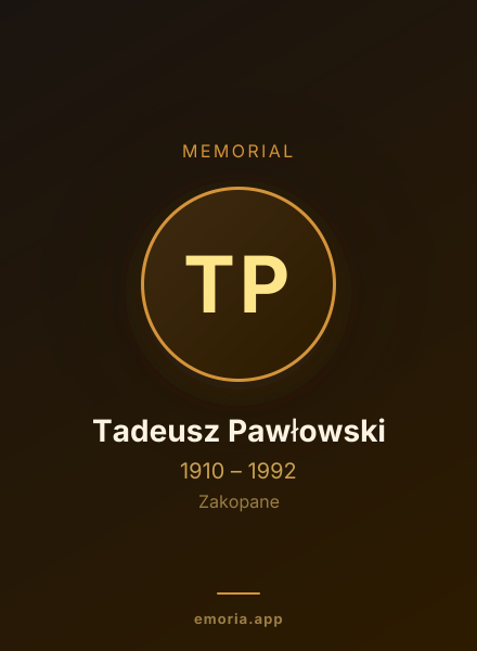 Memorial portrait of Tadeusz Pawłowski