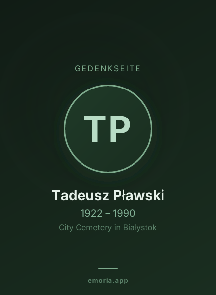 Gedenkportrait von Tadeusz Pławski