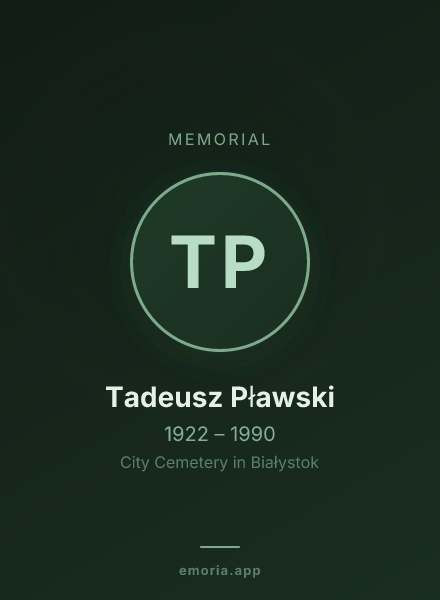 Memorial portrait of Tadeusz Pławski
