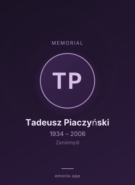 Memorial portrait of Tadeusz Piaczyński