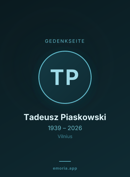 Gedenkportrait von Tadeusz Piaskowski