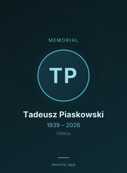 Memorial portrait of Tadeusz Piaskowski