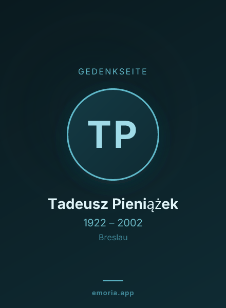 Gedenkportrait von Tadeusz Pieniążek