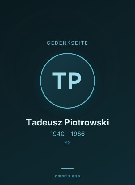 Gedenkportrait von Tadeusz Piotrowski