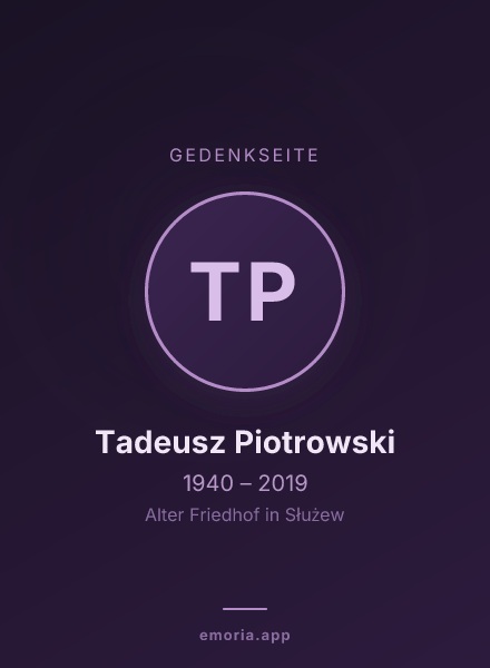 Gedenkportrait von Tadeusz Piotrowski