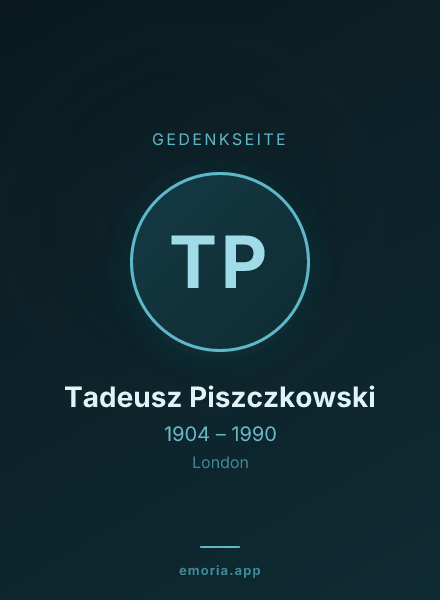 Gedenkportrait von Tadeusz Piszczkowski