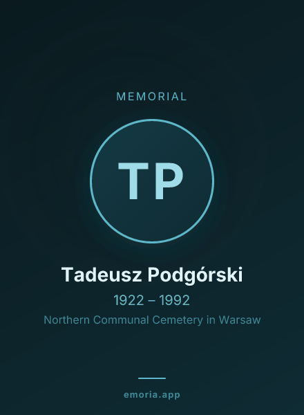 Memorial portrait of Tadeusz Podgórski