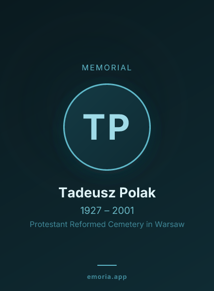 Memorial portrait of Tadeusz Polak