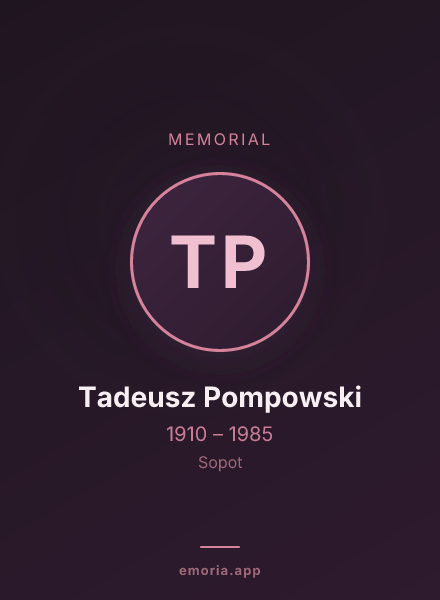 Memorial portrait of Tadeusz Pompowski