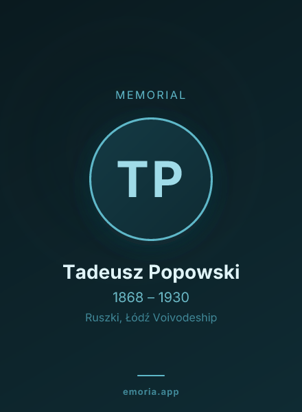 Memorial portrait of Tadeusz Popowski