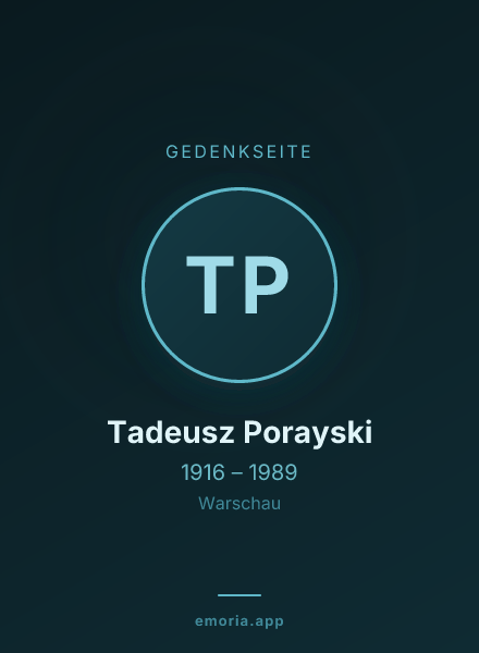 Gedenkportrait von Tadeusz Porayski