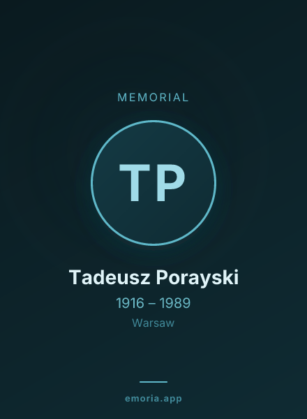 Memorial portrait of Tadeusz Porayski