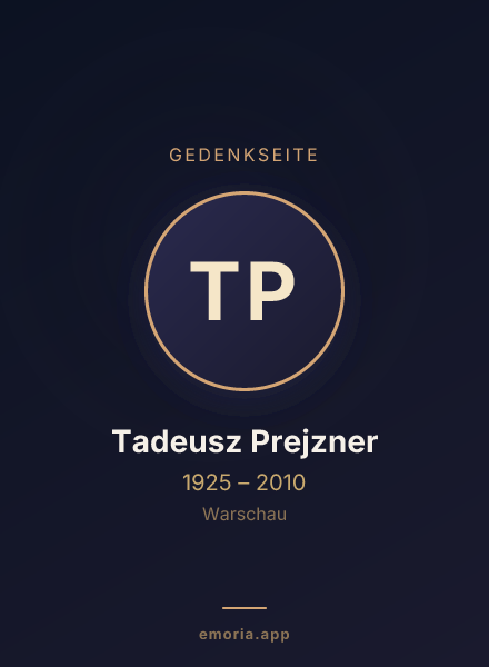 Gedenkportrait von Tadeusz Prejzner