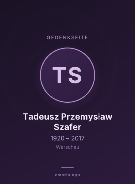 Gedenkportrait von Tadeusz Przemysław Szafer