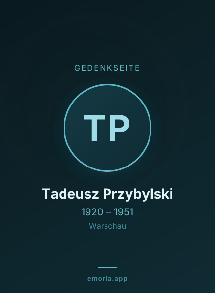 Gedenkportrait von Tadeusz Przybylski