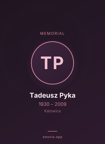 Memorial portrait of Tadeusz Pyka