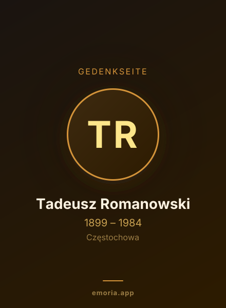 Gedenkportrait von Tadeusz Romanowski