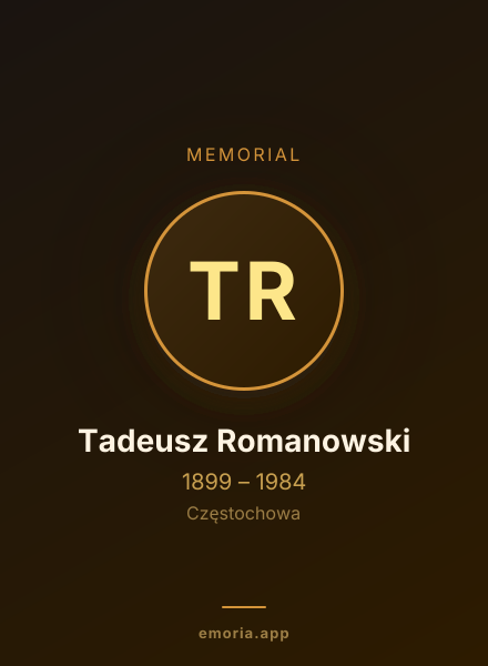 Memorial portrait of Tadeusz Romanowski