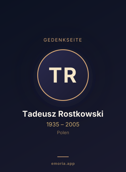 Gedenkportrait von Tadeusz Rostkowski