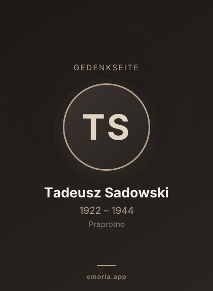 Gedenkportrait von Tadeusz Sadowski