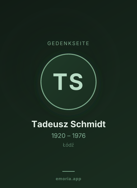 Gedenkportrait von Tadeusz Schmidt