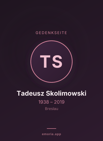 Gedenkportrait von Tadeusz Skolimowski
