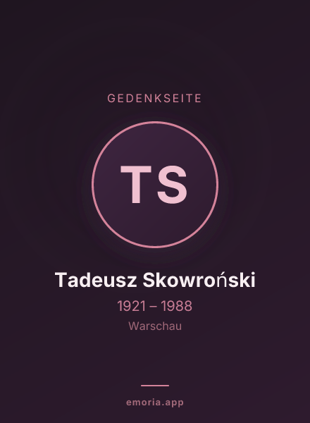 Gedenkportrait von Tadeusz Skowroński