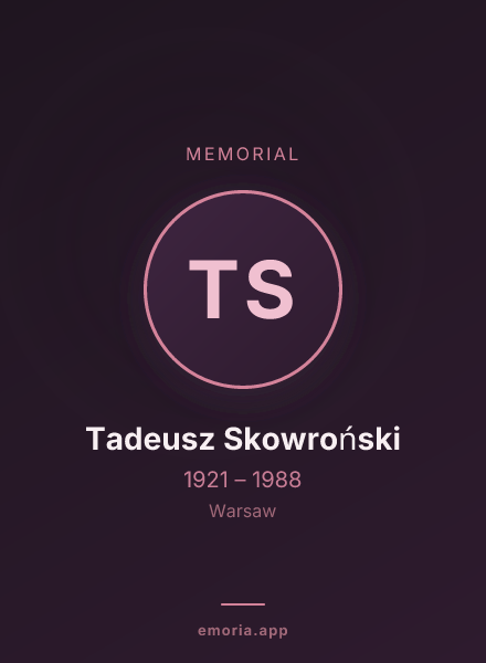 Memorial portrait of Tadeusz Skowroński