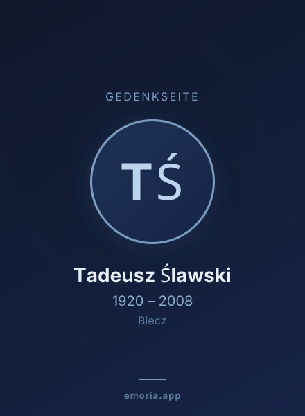 Gedenkportrait von Tadeusz Ślawski